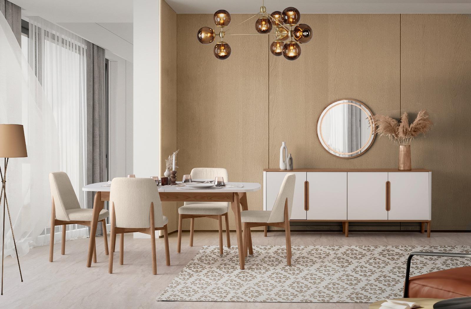 AKYOL DENİZ YEMEK ODASI TAKIMI(ÜNİTE DAHİL-SANDALYESİZ)Modern Yemek Odası Takımı