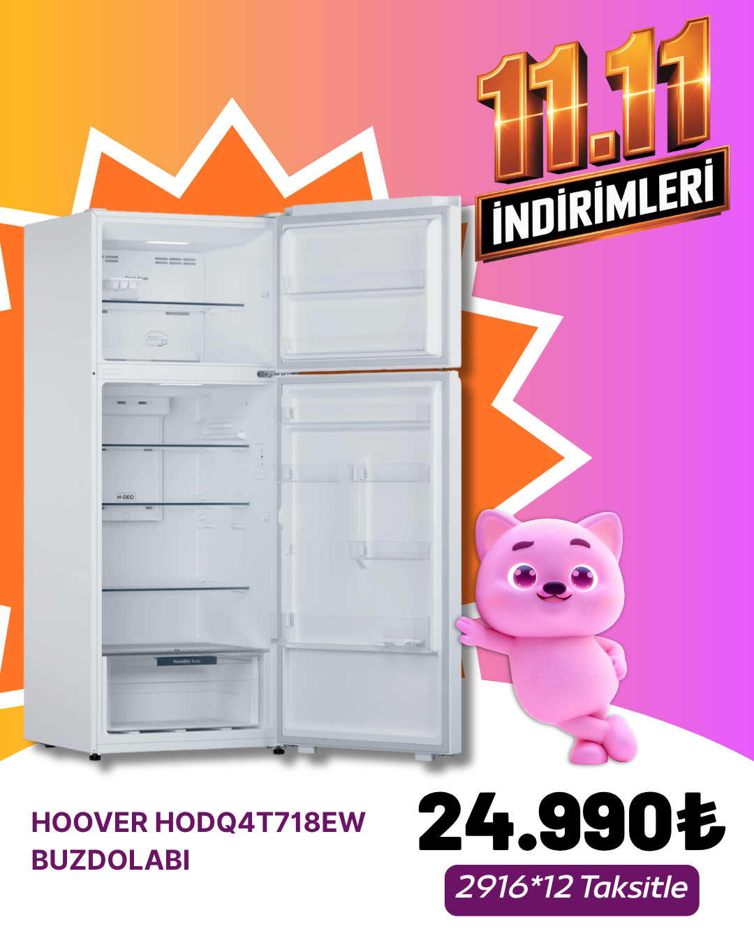 HOOVER HODQ4T718EW BUZDOLABIBUZDOLABI