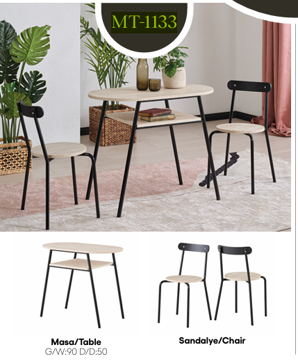 EVİSSA MT-1133 90*50 SABİT MASA TAKIMIMutfak Masa Takımı