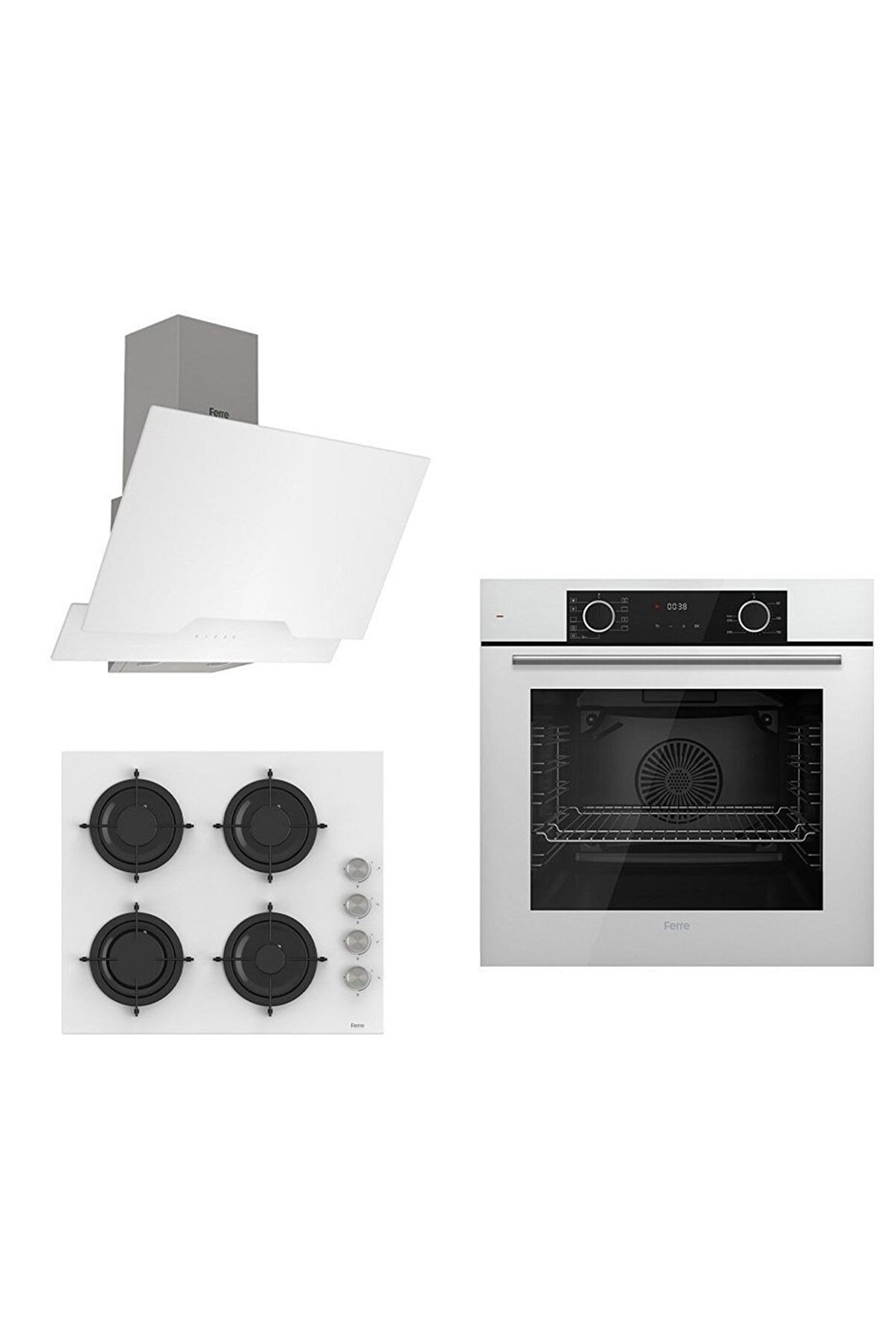 Ferre Fryart Ankastre Set - Beyaz (D064-CS206-XE63CB)Ankastre Seti