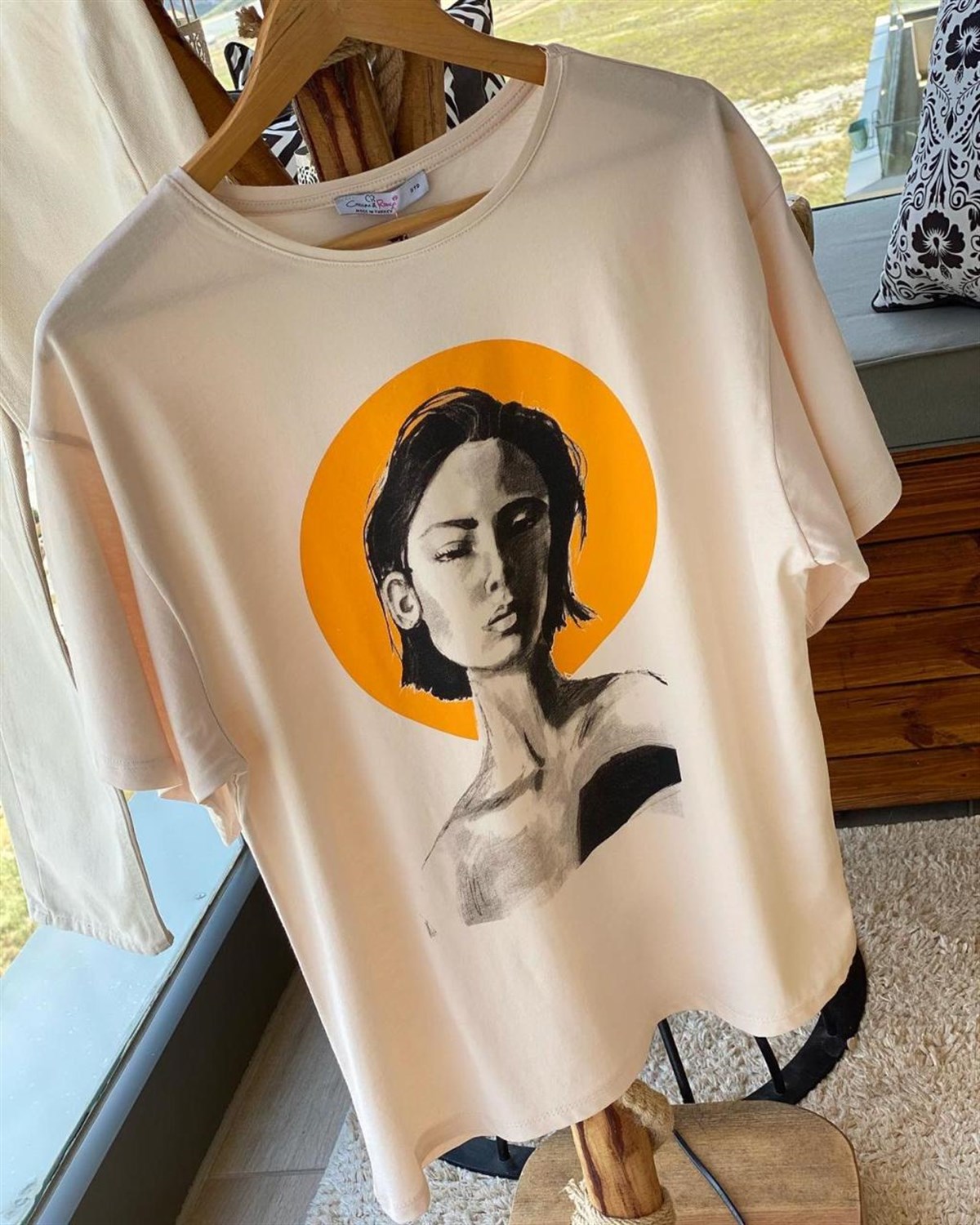 Baskılı Basic Tshirt (BEJ)