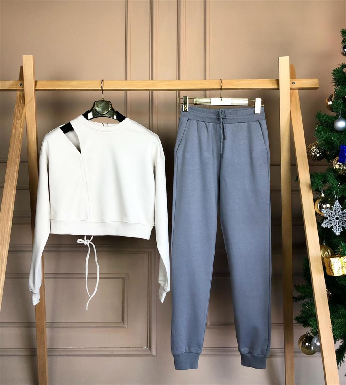 Beli Lastikli Eşofman Pantolon (FÜME)