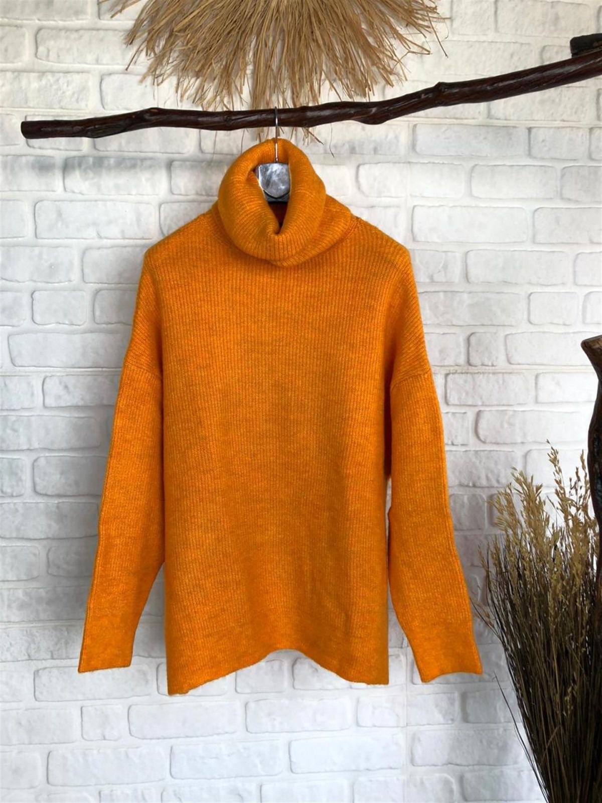 Boğazlı Salaş Tunik Kazak (ORANJ)