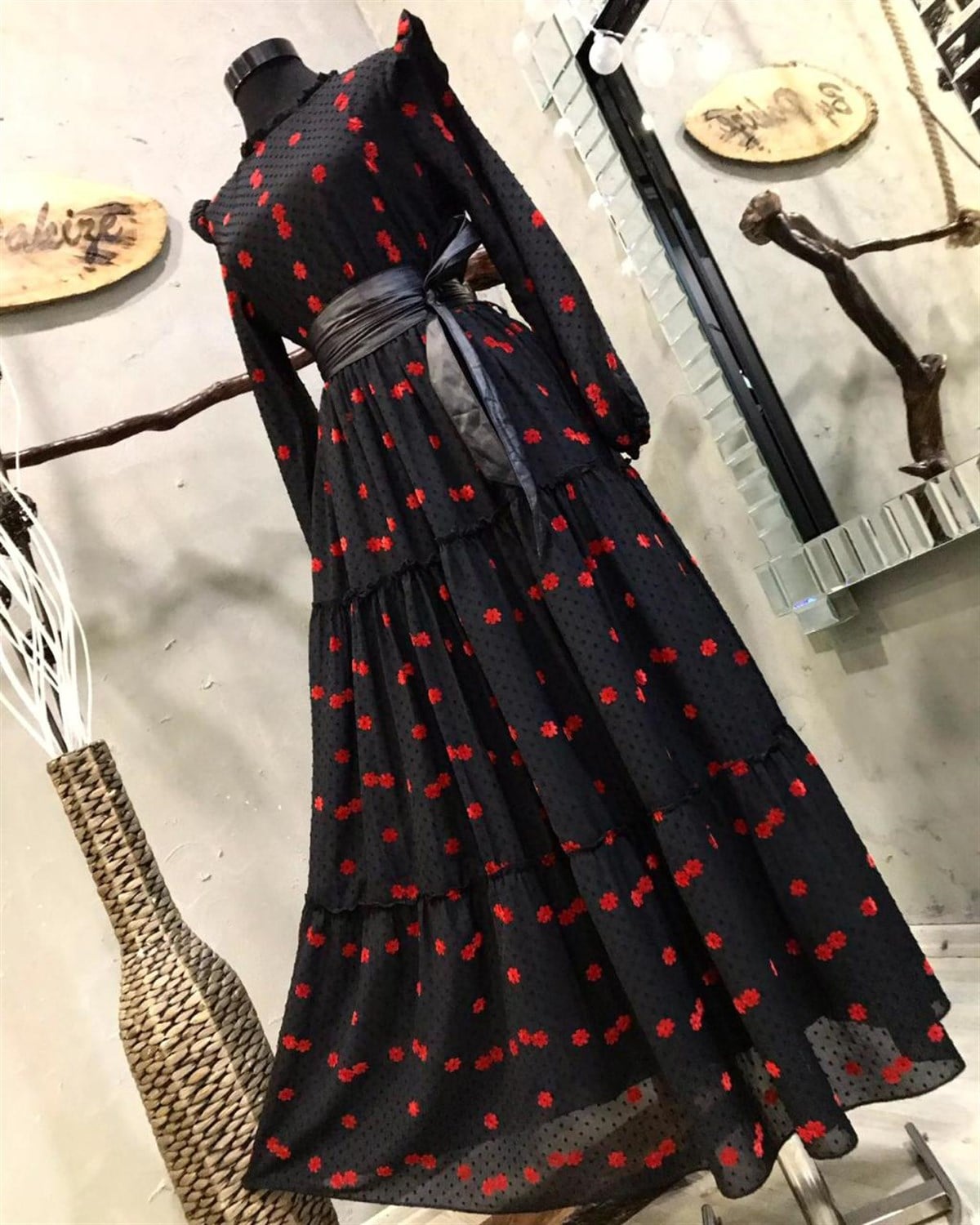 Çiçek Desenli Maxi Boy Elbise