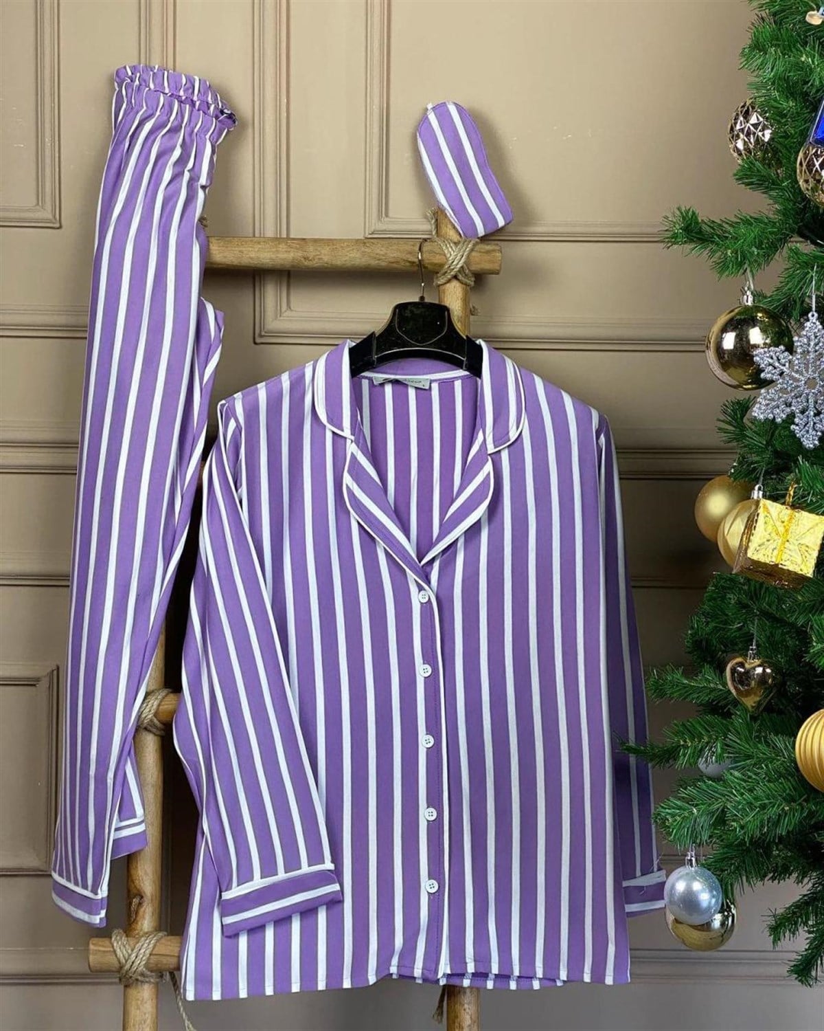 Çizgili Pijama Takımı (MOR)