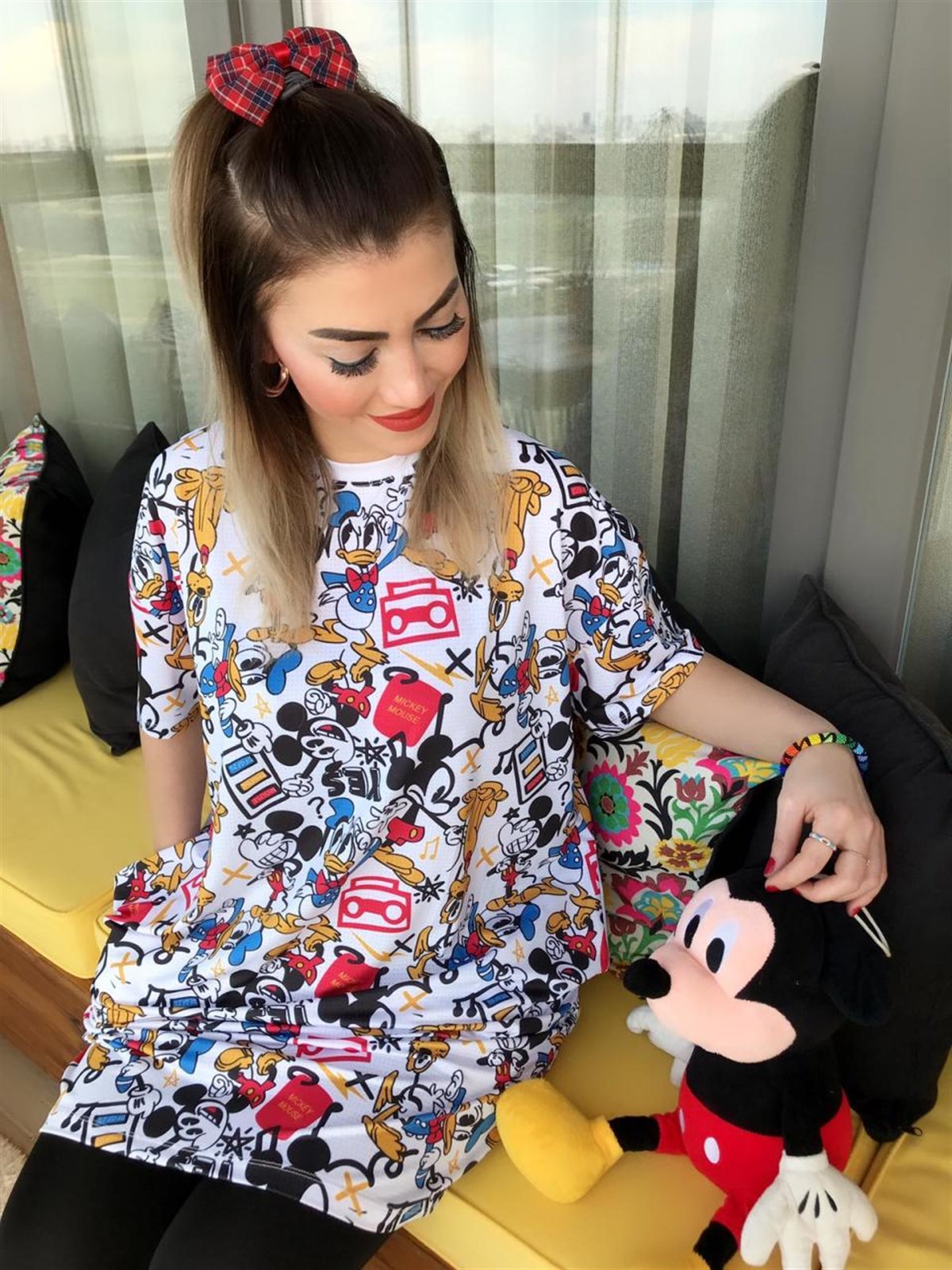 Çoklu Mickey Tunik Elbise