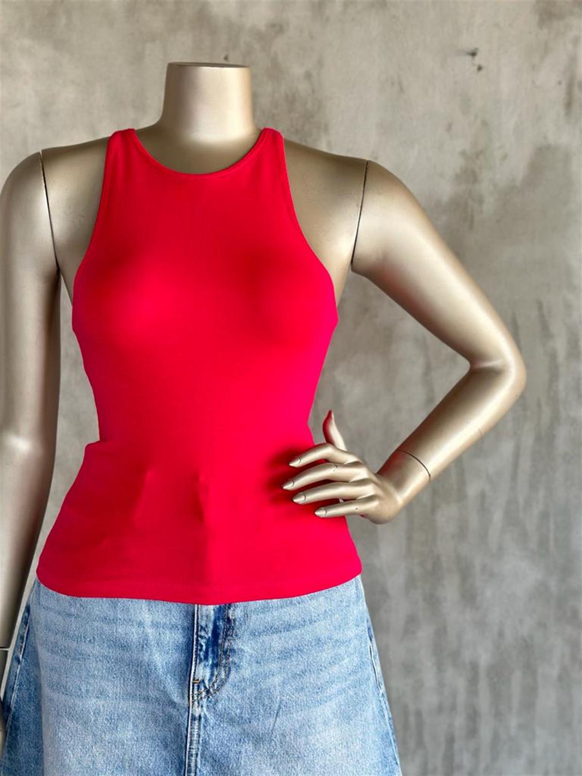 Dilvin Halter Yaka Crop (Fuşya)