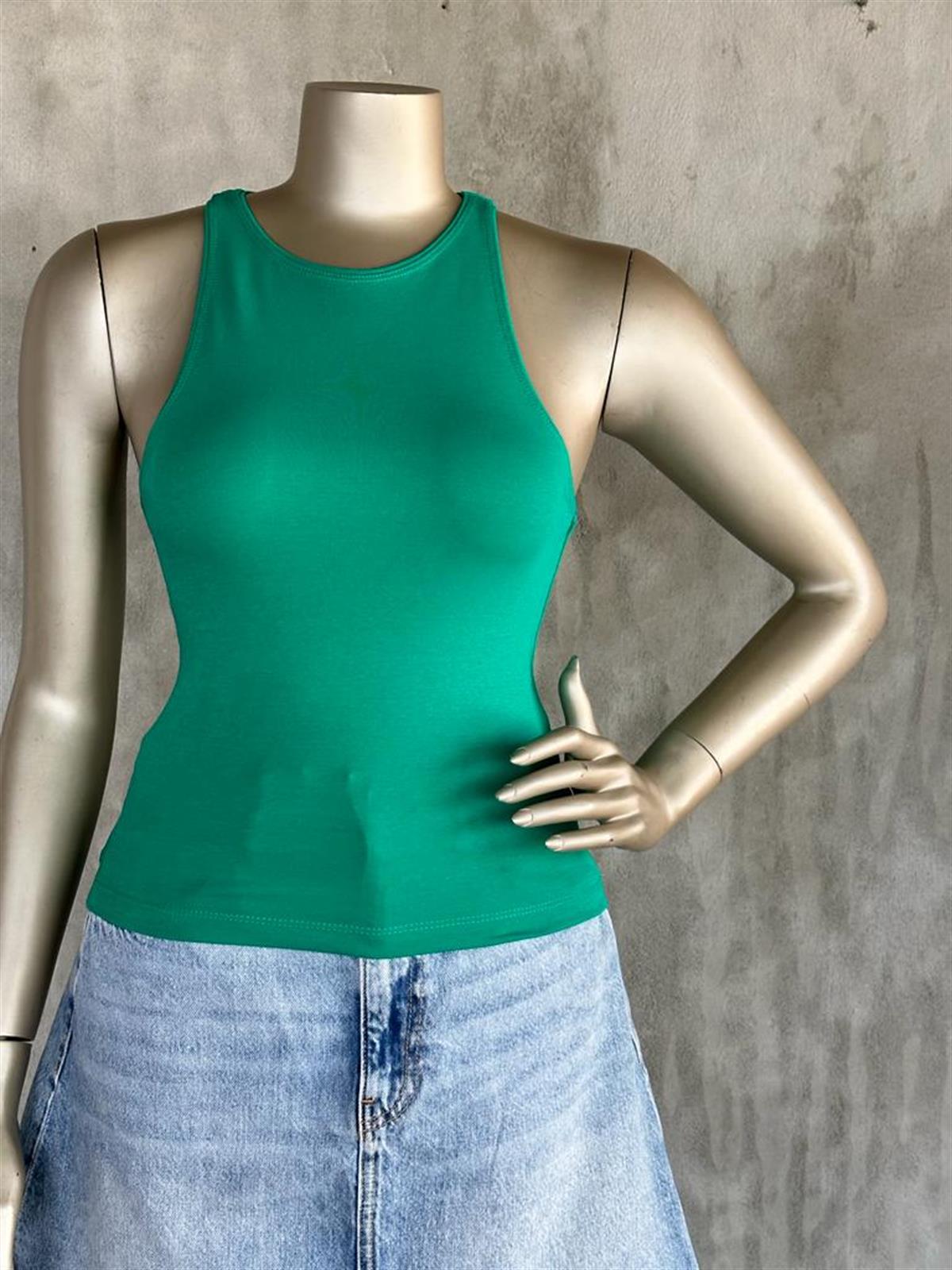 Dilvin Halter Yaka Crop (Koyu Yeşil)