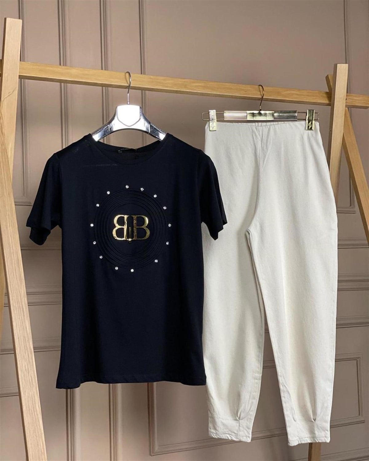 Dokuma Gabardin Kumaş Pantolon (EKRU)