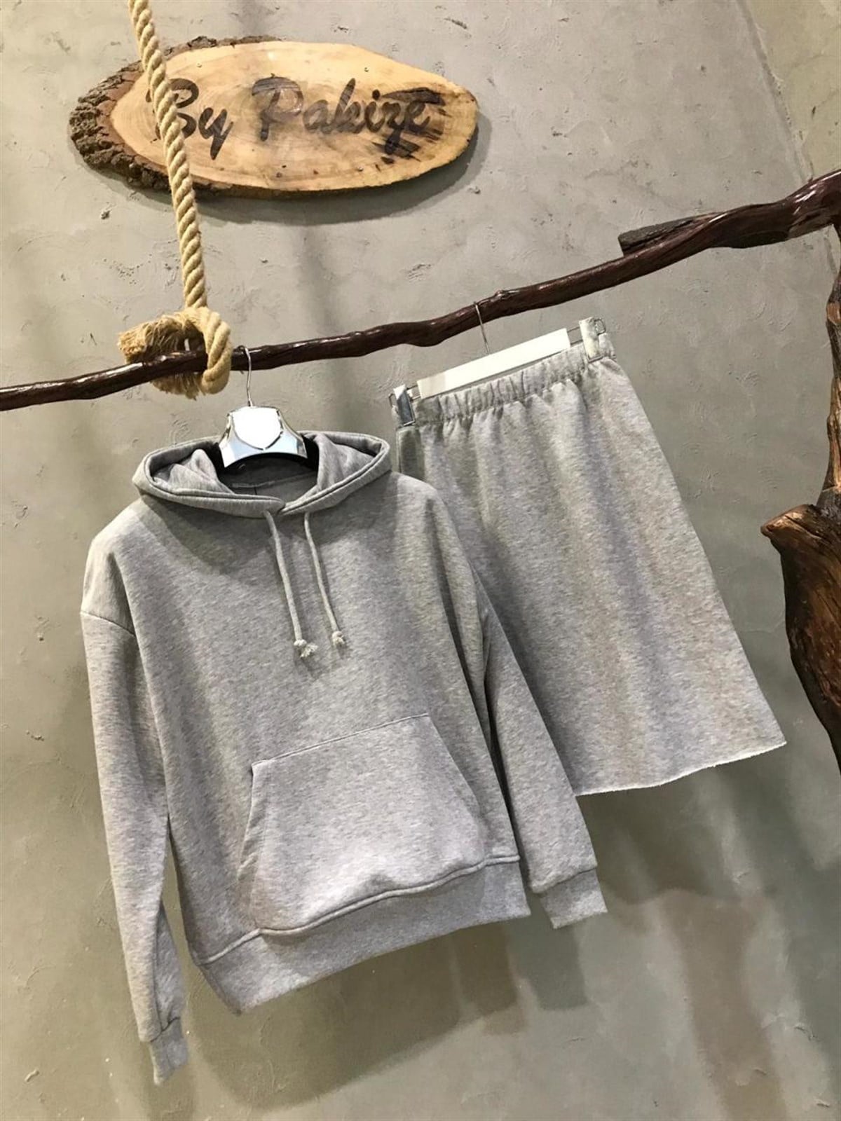 Etekli Sweat Takım (GRİ)