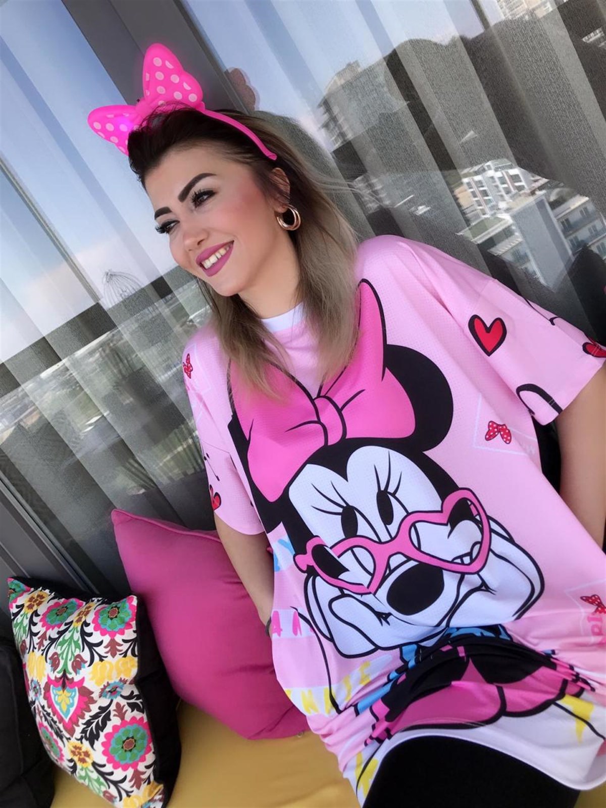 Gözlüklü Mickey Tunik Elbise