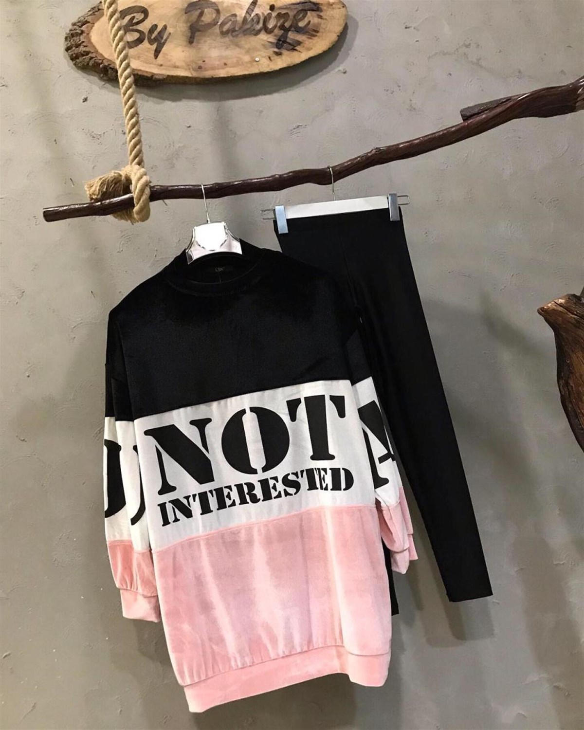 İki Renkli Kadife Sweat (PEMBE)
