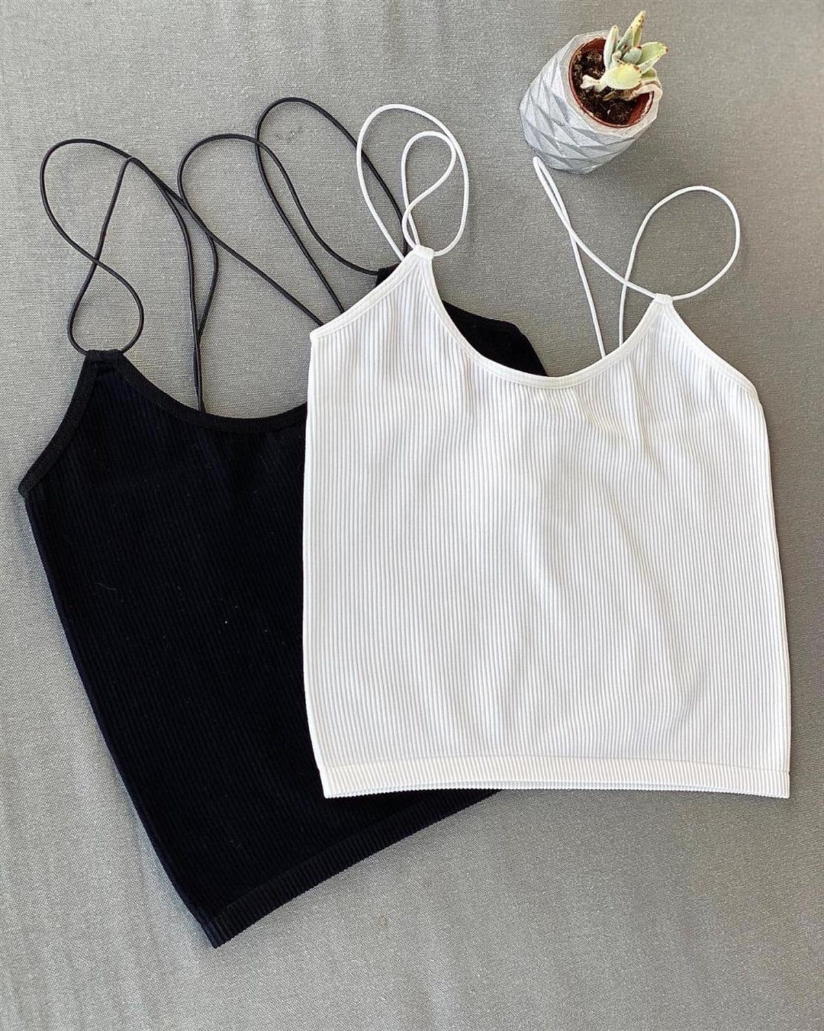 İp Askılı Crop Body (SİYAH & BEYAZ)