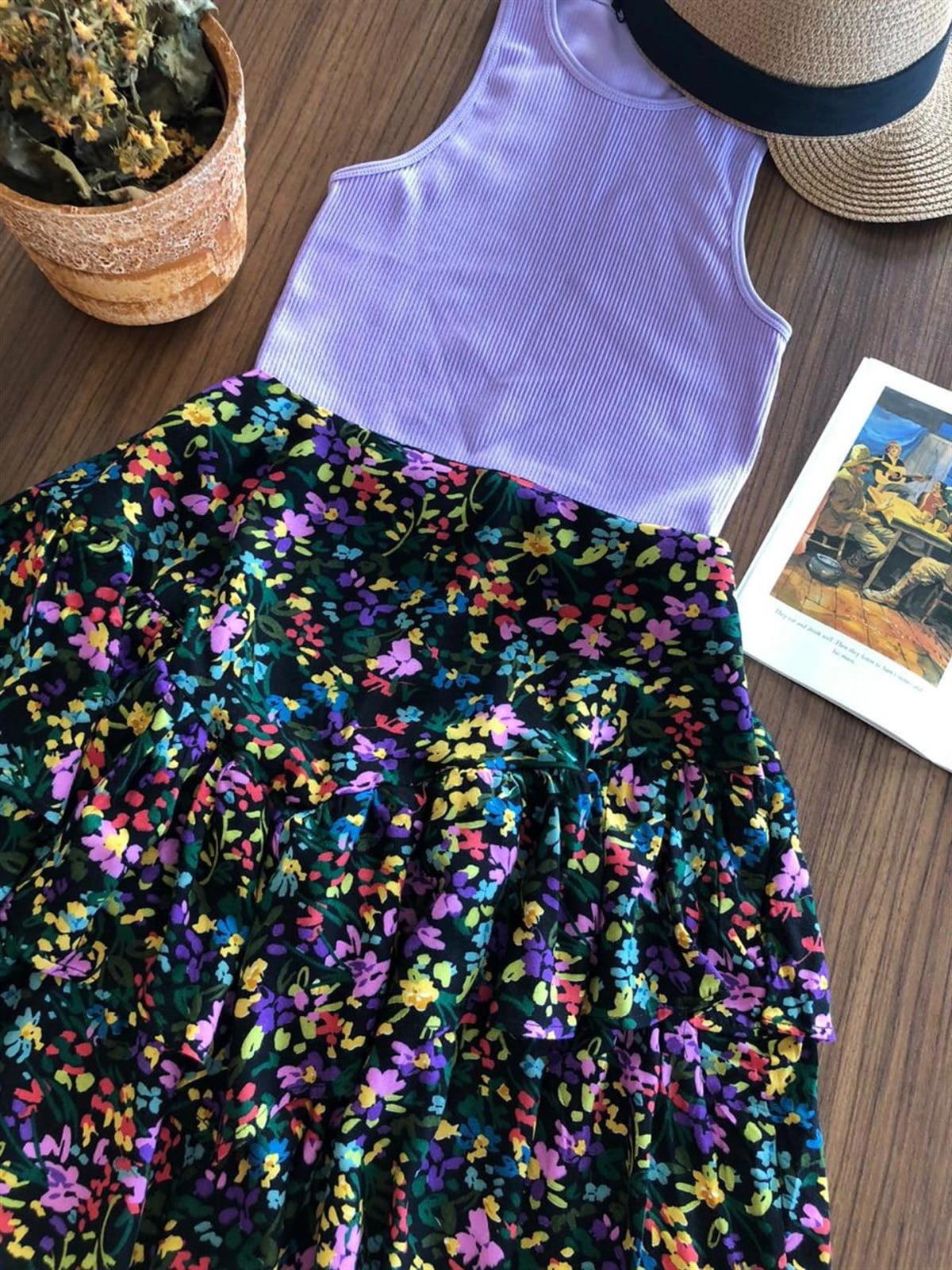 Likralı Yüzücü Croptop (LİLA)