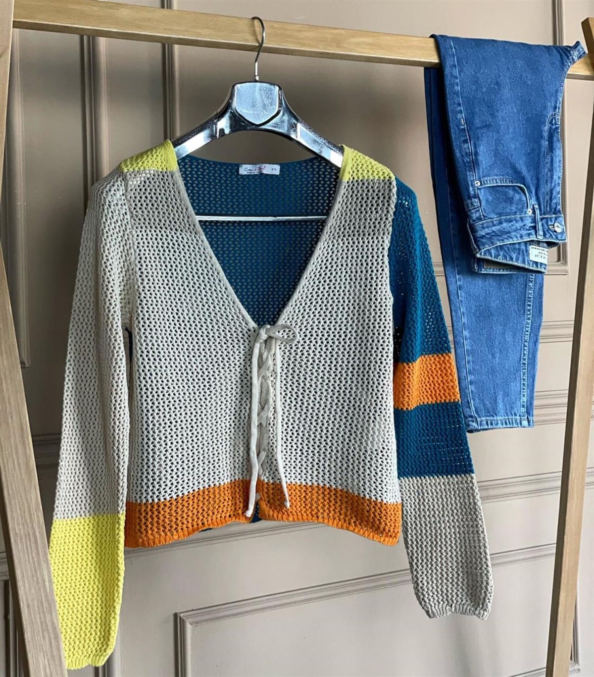 Merserize Hırka (İNDİGO-BEJ)