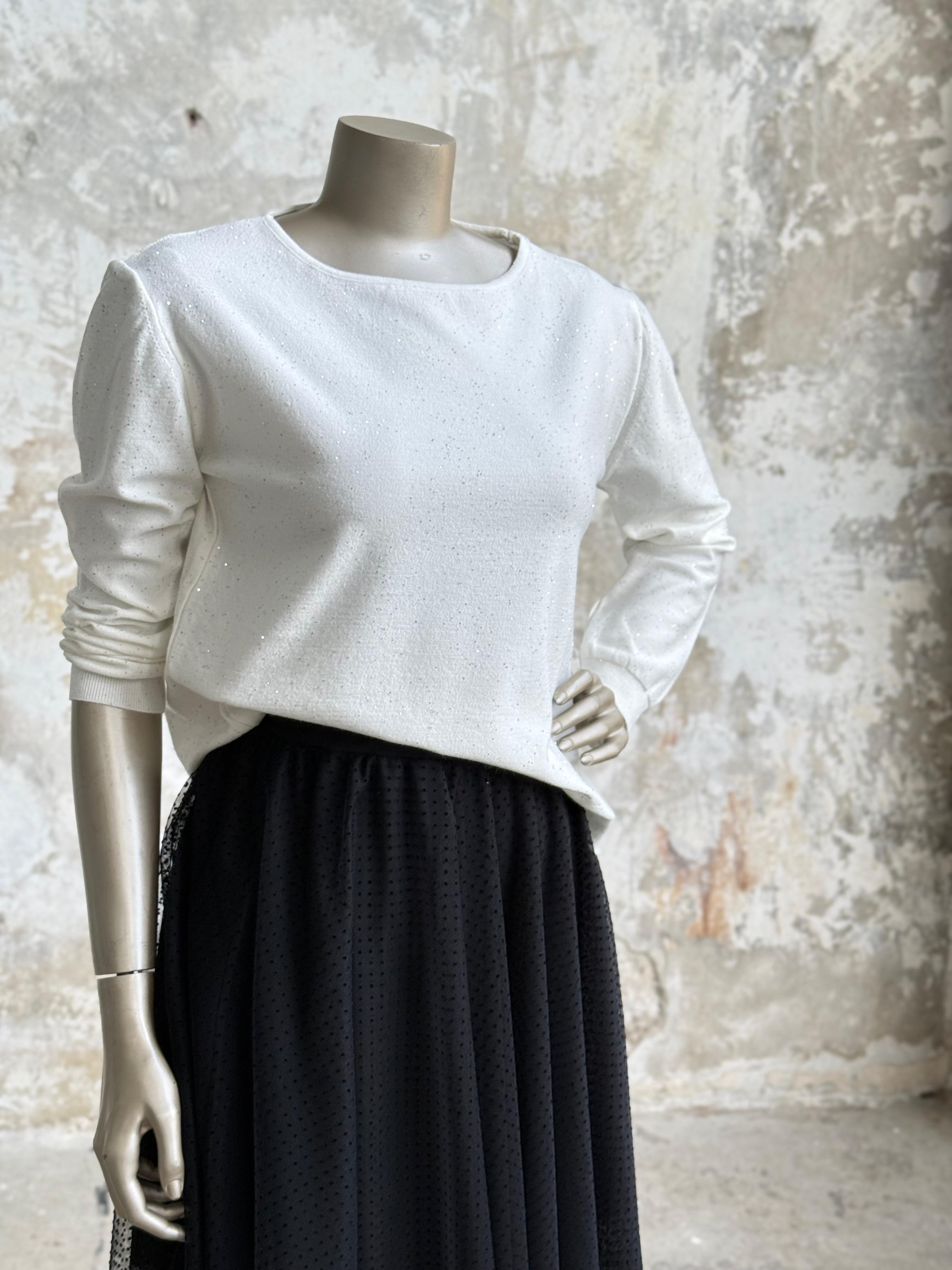 Minik Payet işçilikli Oversize Kazak (Beyaz)