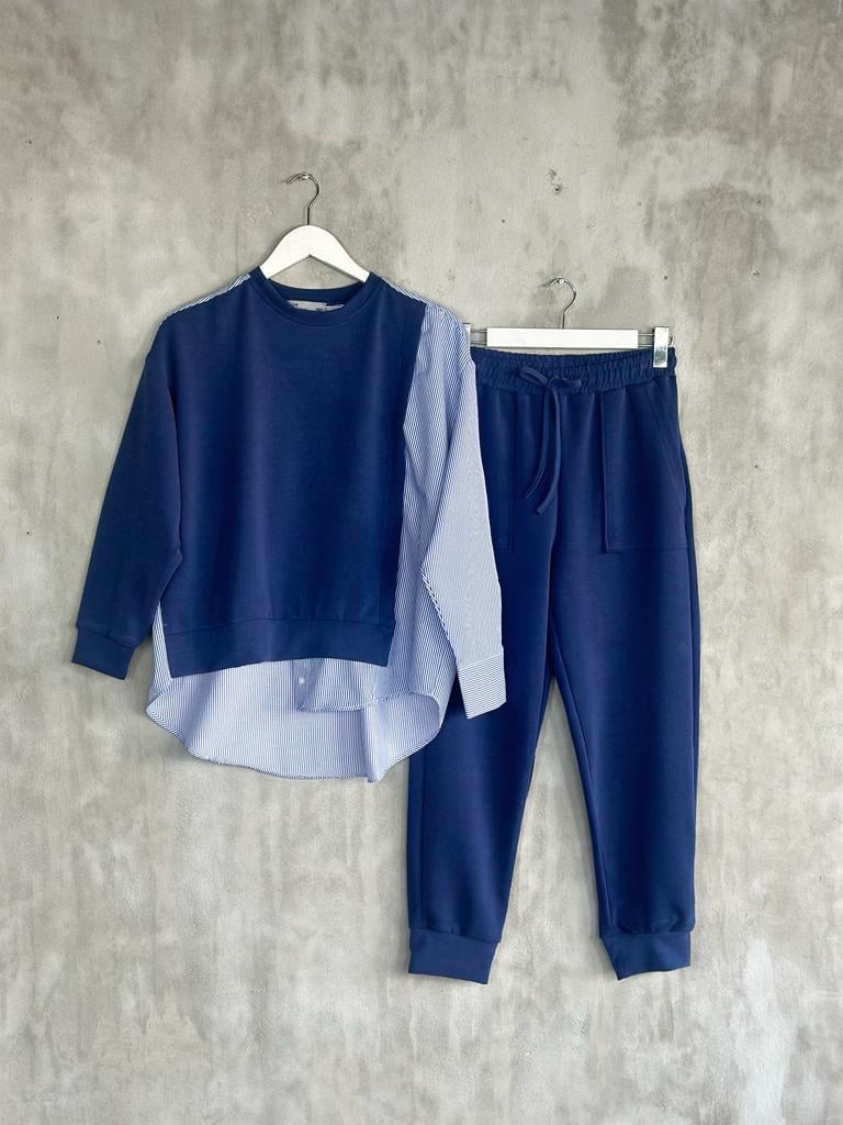 Modal Kumaş Sweat Gömlekli Takım (Lacivert)