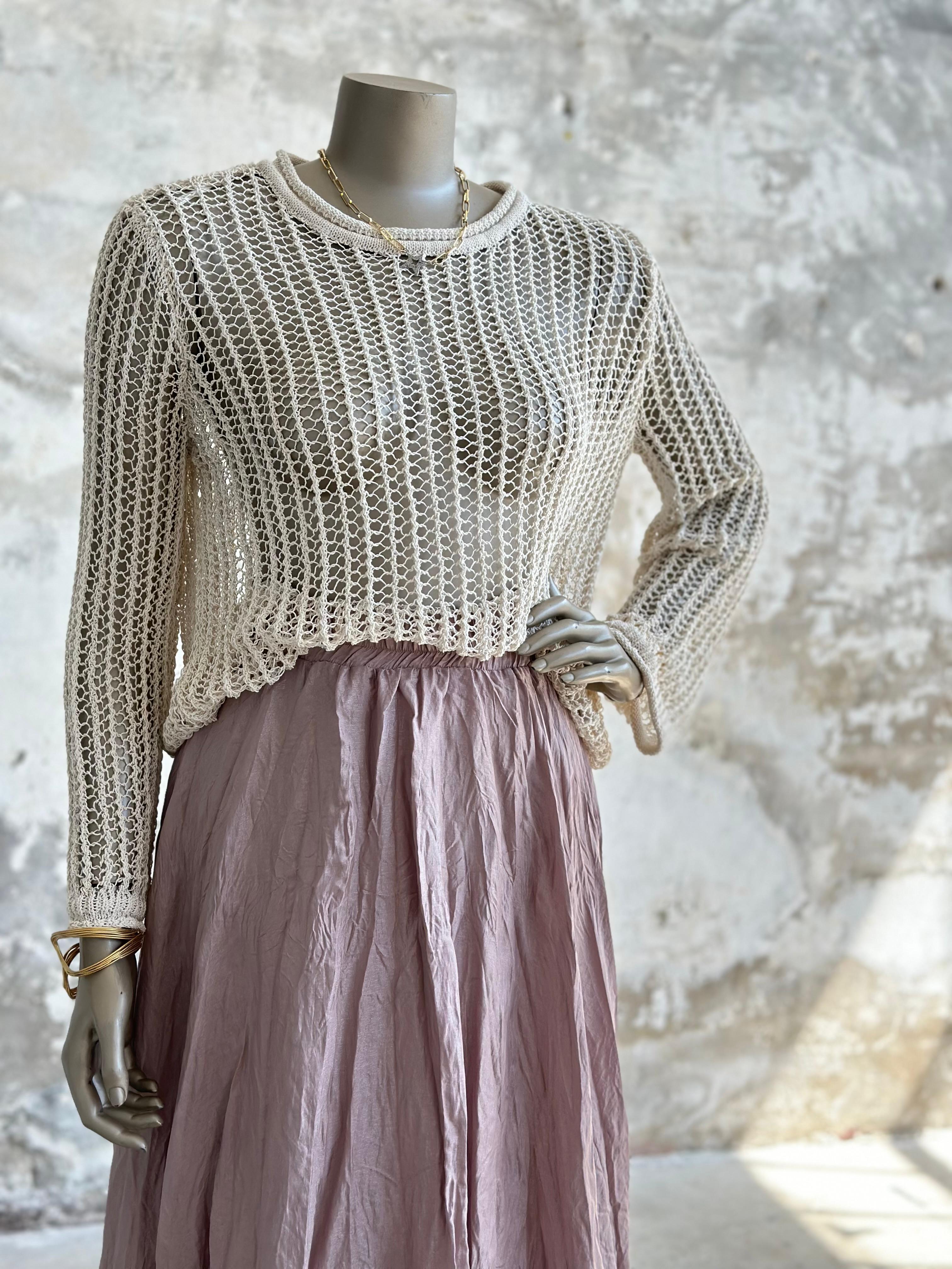 Oversize Delikli Kazak (Taş)