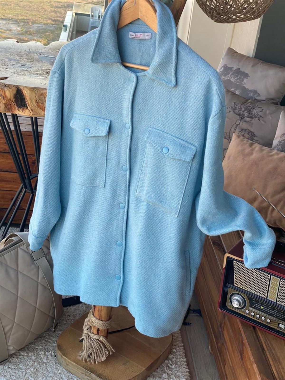 Oversize Kesim Gömlek  (MAVİ)