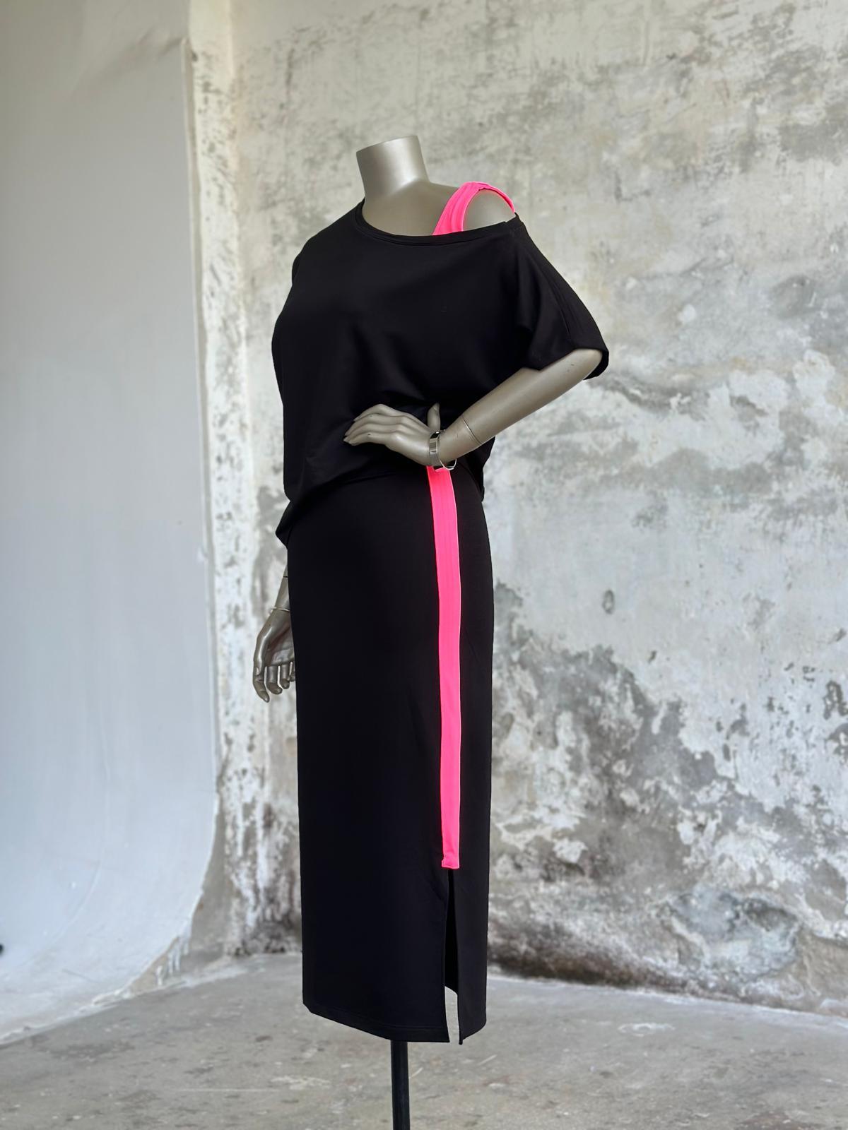 Oysho Kumaş Şerit Detaylı Takım (Neon Pembe)