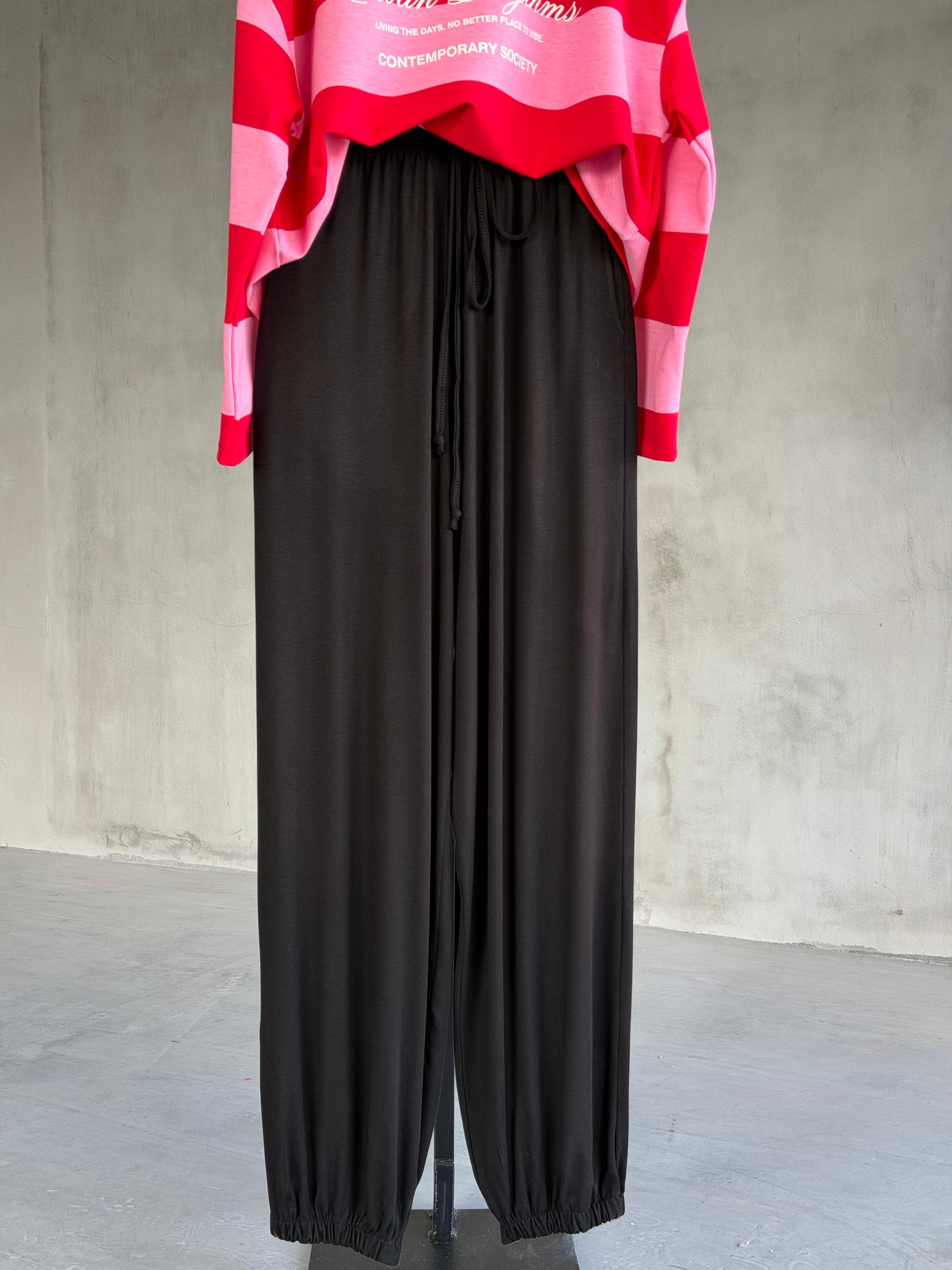 Salaş Kesim Jogger Pantolon (Siyah)