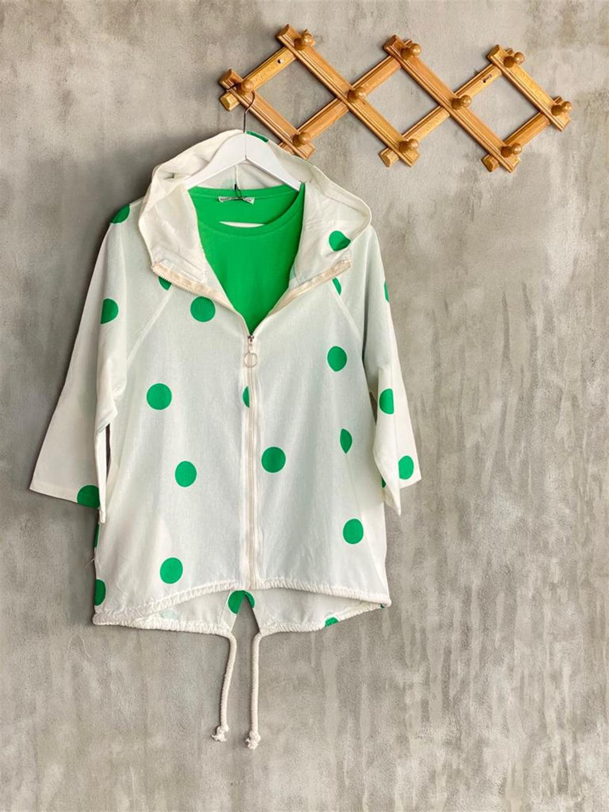 Tasarım Model Puantiyeli Ceket (Yeşil)