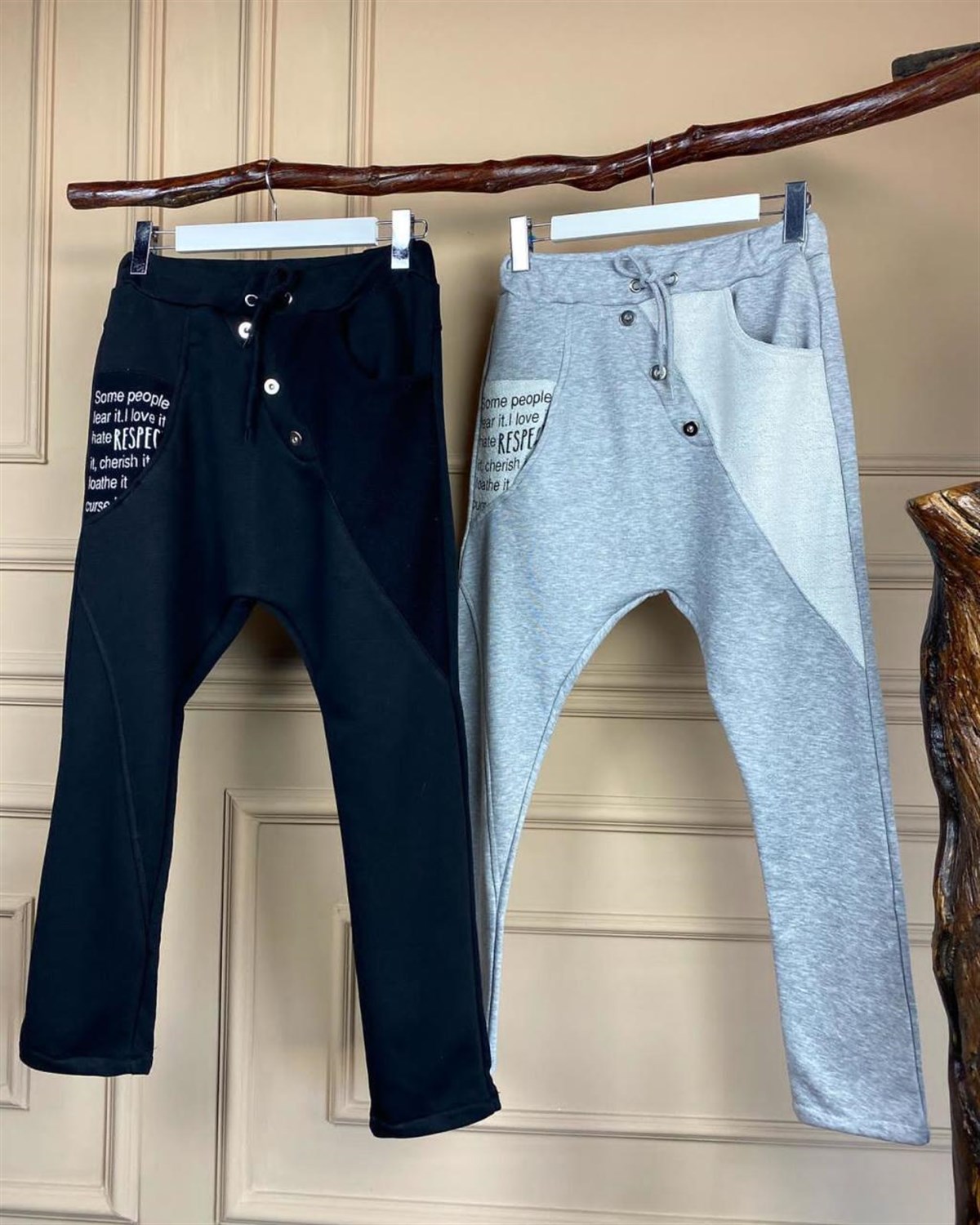 Tasarım Model Şalvar model Eşofman Pantolon (GRİ & SİYAH)