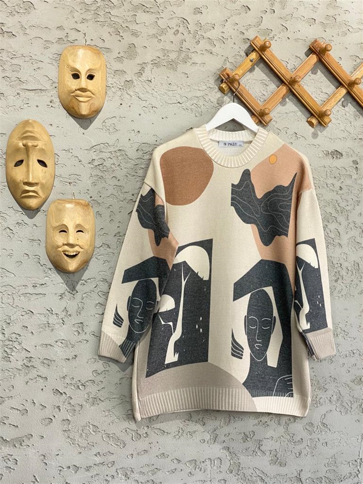 Tasarım Model Tunik Kazak (Bej)