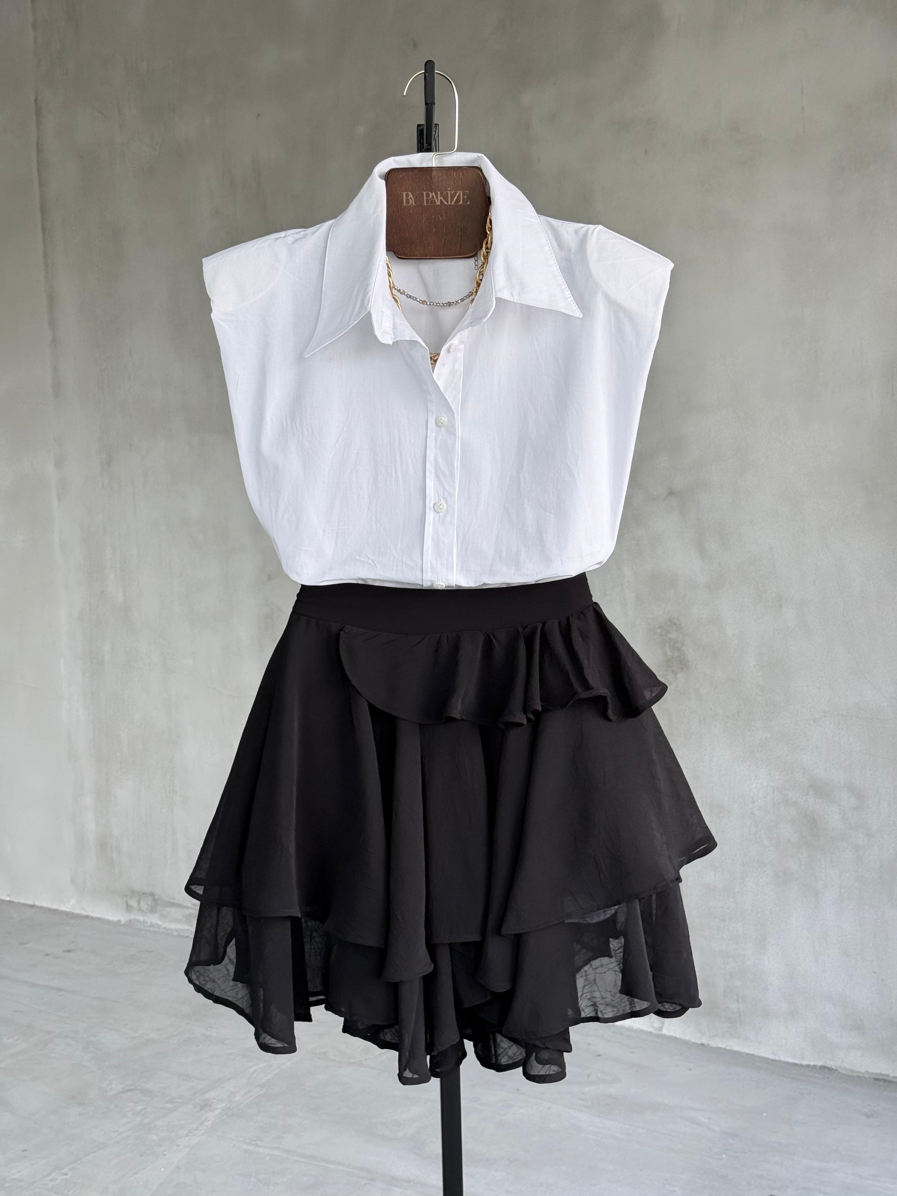 Vatkalı Maskülen Kesim Cotton Gömlek (Beyaz)