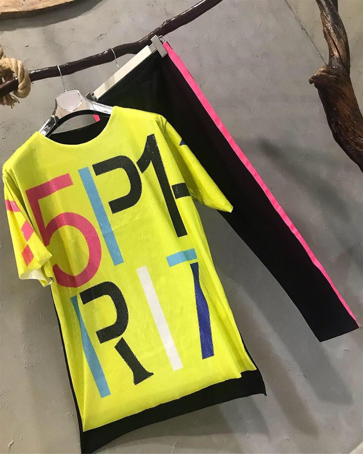 Yanları Şerit Detaylı Tayt (PEMBE)