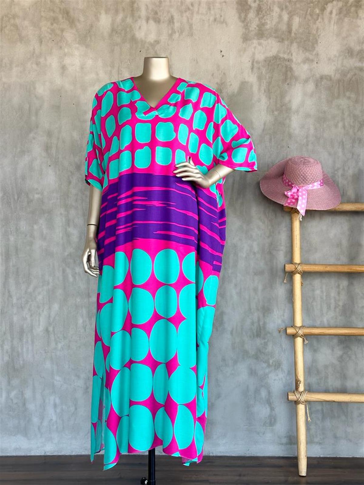 Yarasa Kol Maxi Boy Elbise (Mor)