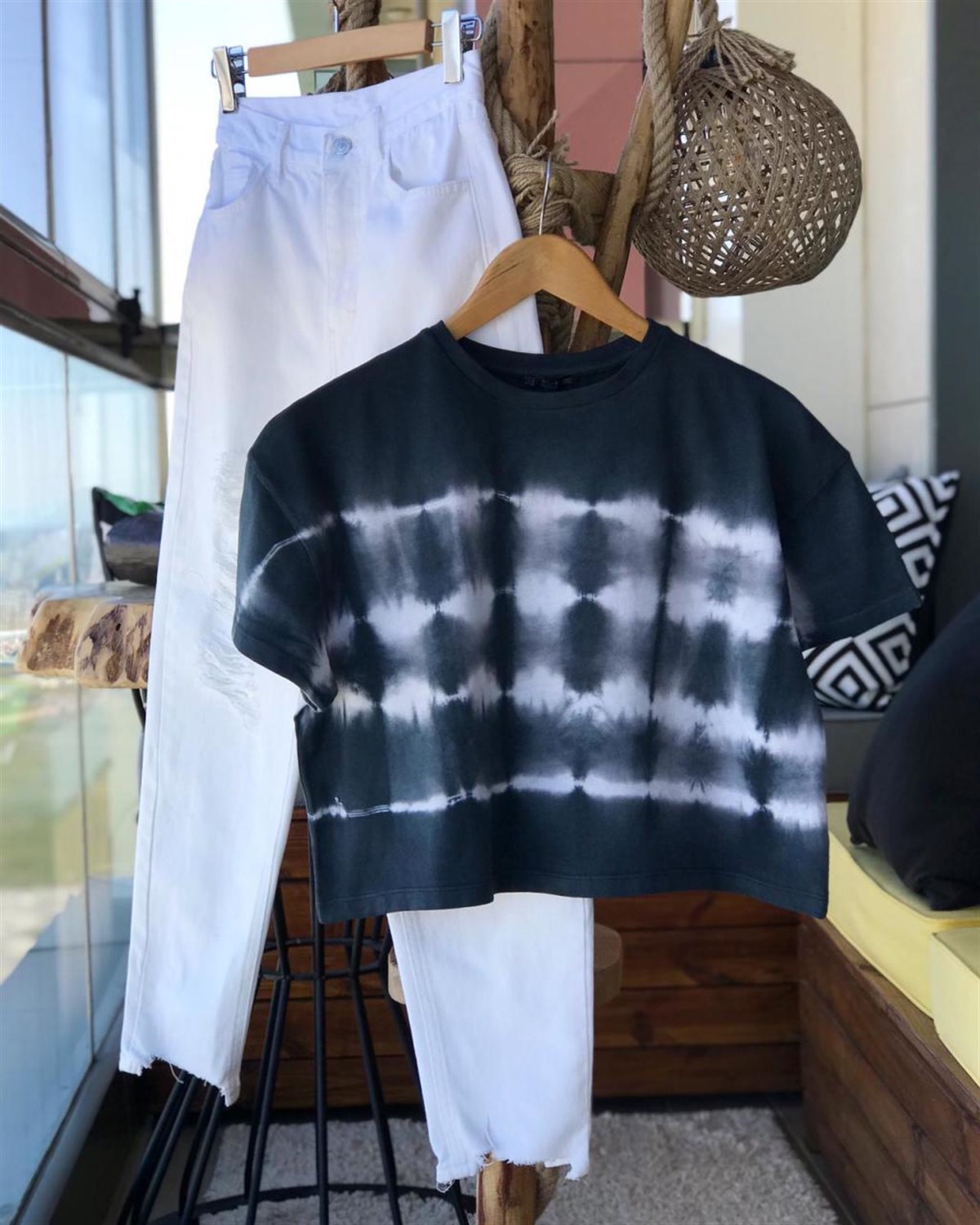 Yıkamalı Batik Desen Tshirt