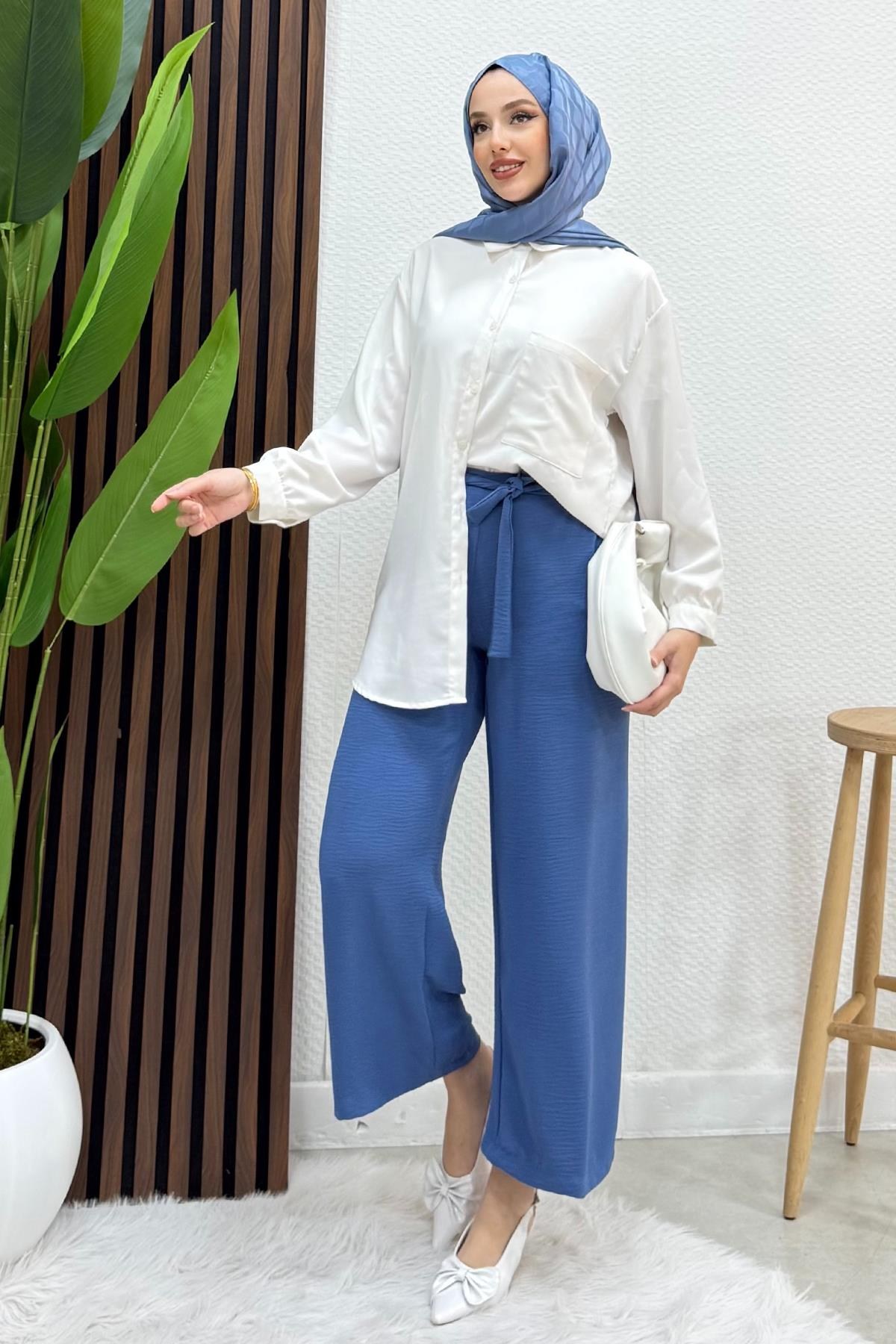 Evora Likralı Pantolon İndigo