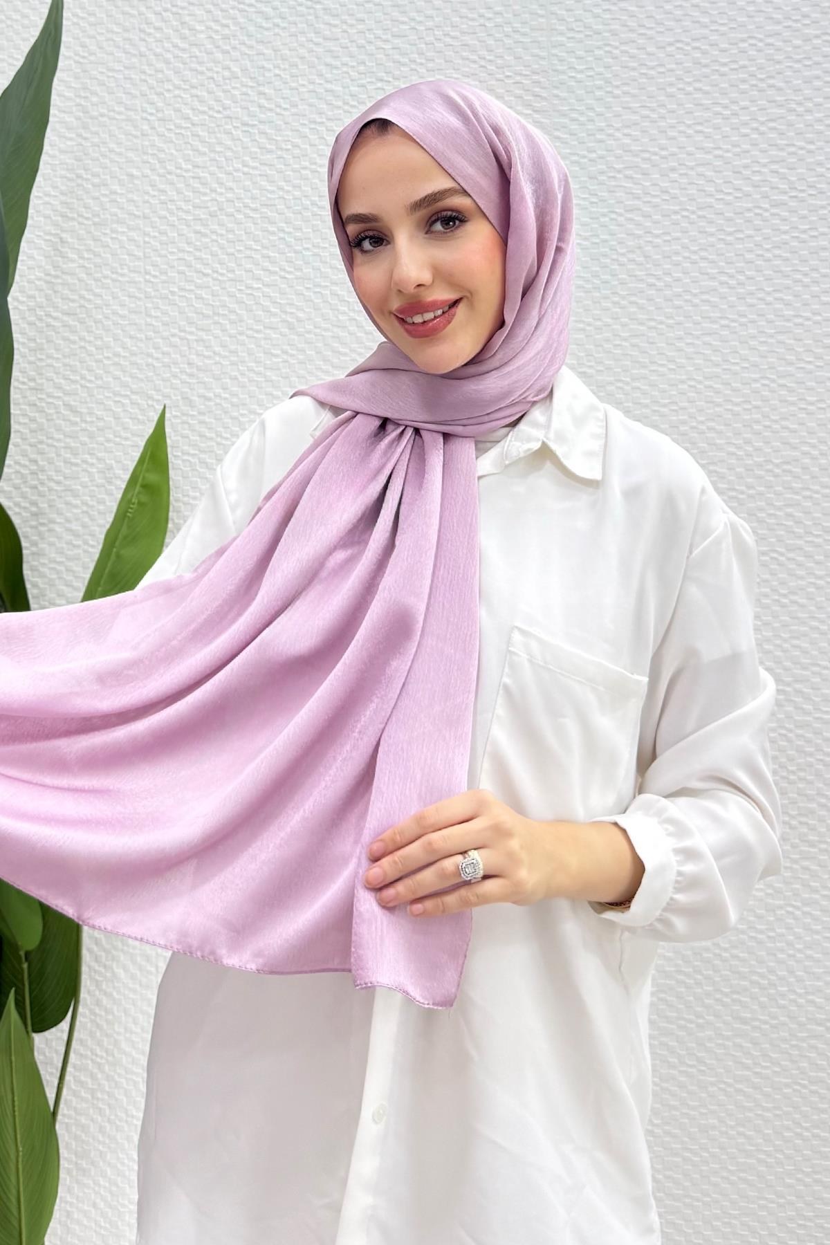 İnci Saten Şal Açık Gül Kurusu