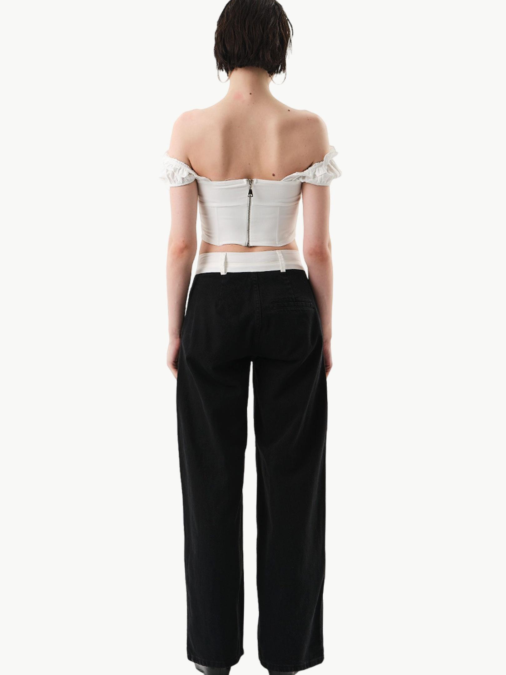 24SS103010 3058-1W3 ASİMETRİK KAPAMA GARNİ DETAYLI BOL PAÇA DENİM PANTOLON Kategorisiz Modelleri