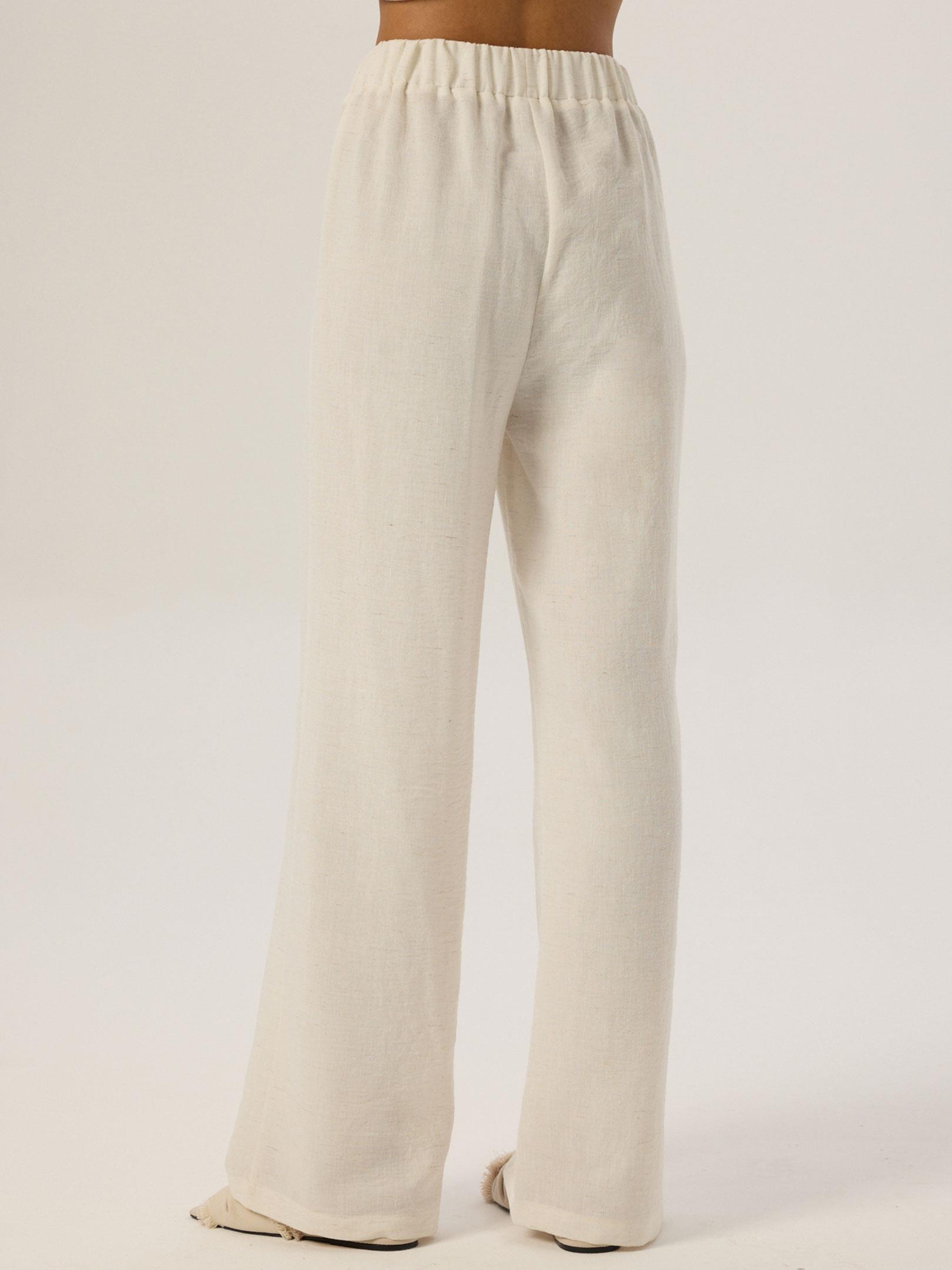 24SS103024 BELİ LASTİKLİ SALAŞ KESİM DÖKÜMLÜ PANTOLON Kategorisiz Modelleri