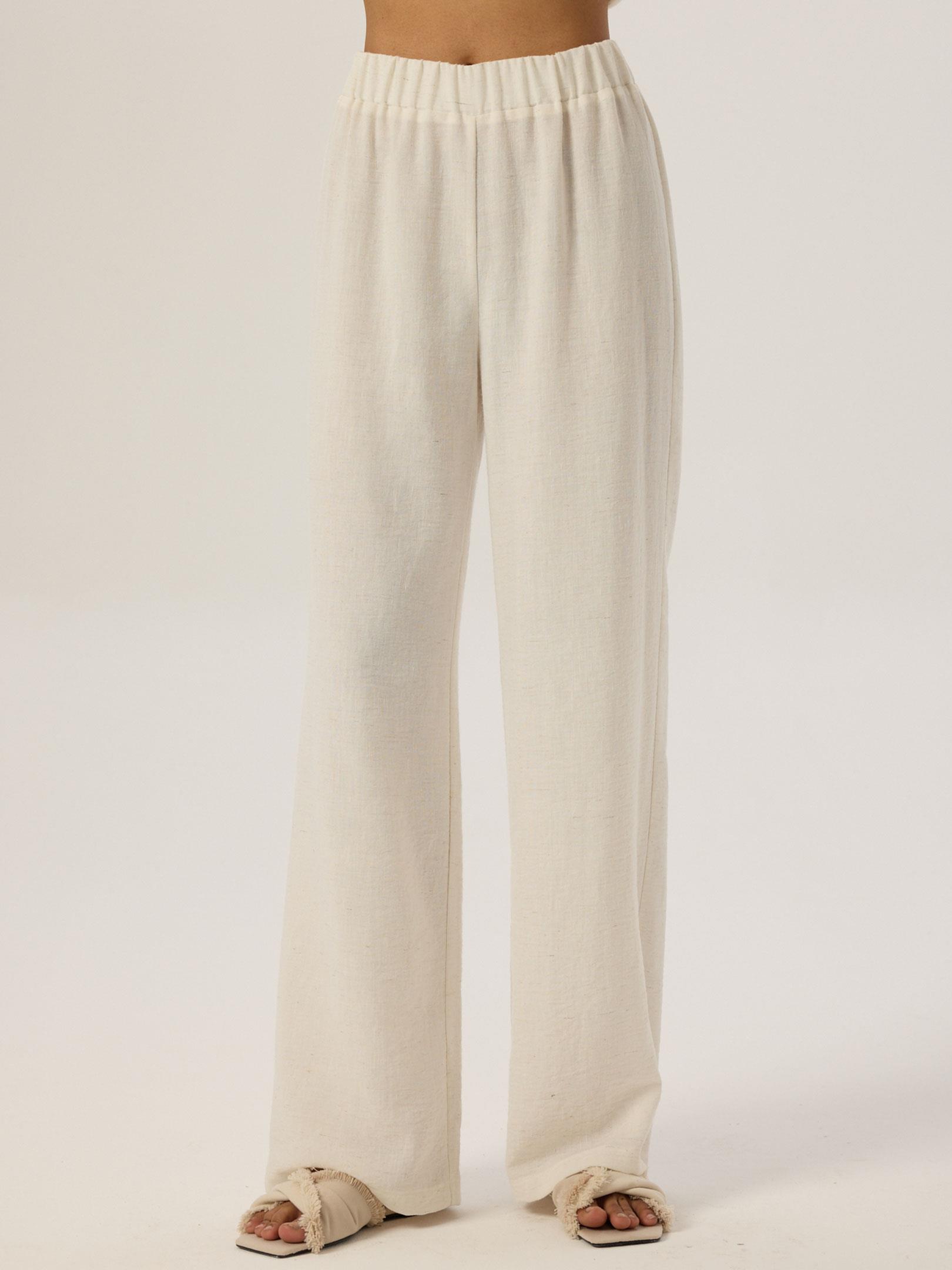 24SS103024 BELİ LASTİKLİ SALAŞ KESİM DÖKÜMLÜ PANTOLON Kategorisiz Modelleri