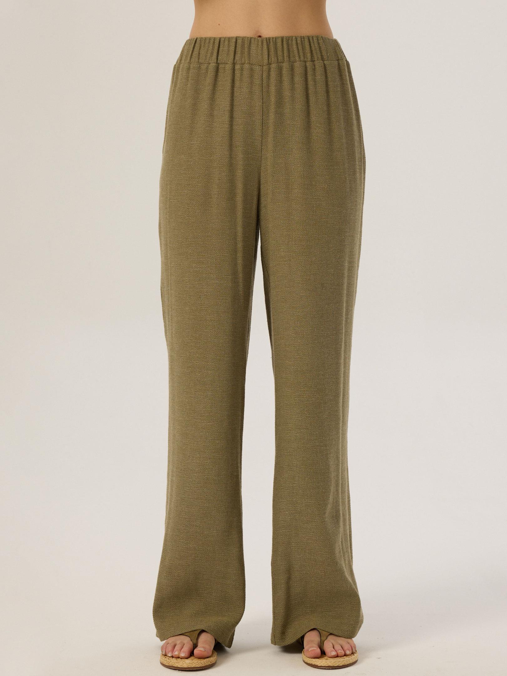 24SS103026 BELİ LASTİKLİ SALAŞ KESİM DÖKÜMLÜ PANTOLON Kategorisiz Modelleri