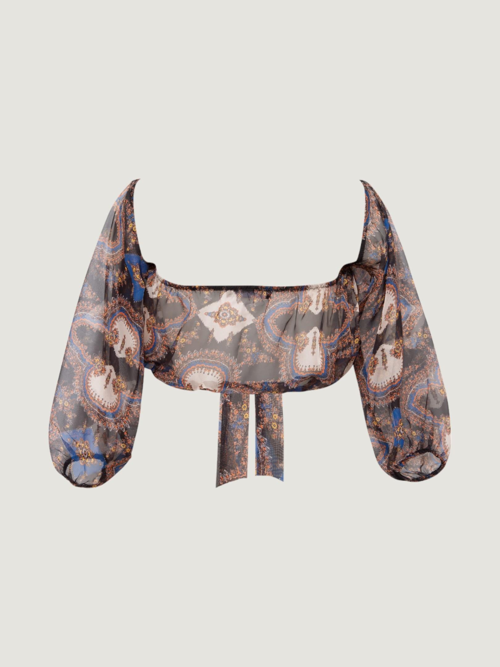 24SS109026 DÜŞÜK OMUZLU FONKSİYONEL BAĞLAMALI CROP BLUZ Kategorisiz Modelleri