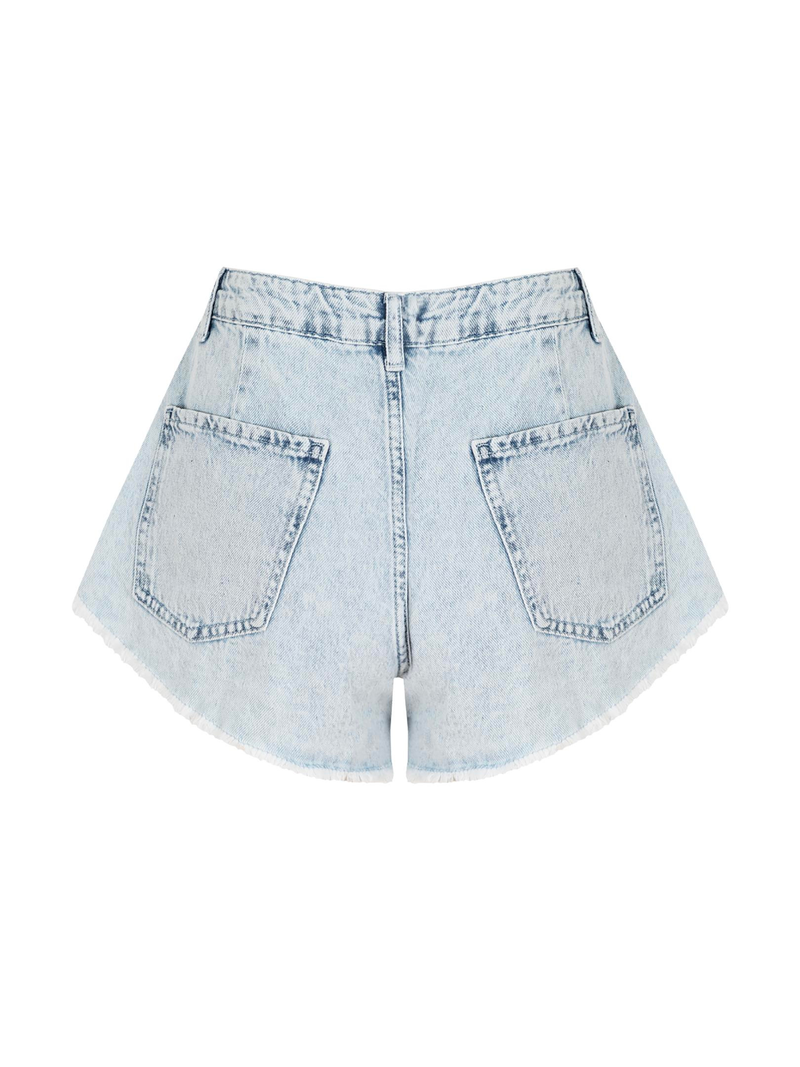 9265-4 PÜSKÜL DETAYLI STRAIGHT FIT ŞORT Kategorisiz Modelleri
