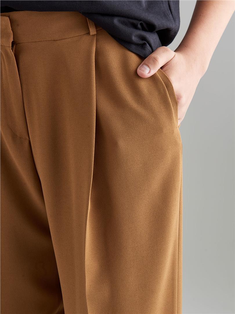 ALONZOA Bol Paça Krep Pantolon - Camel