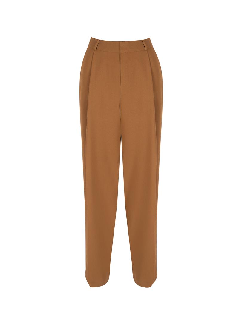 ALONZOA Bol Paça Krep Pantolon - Camel