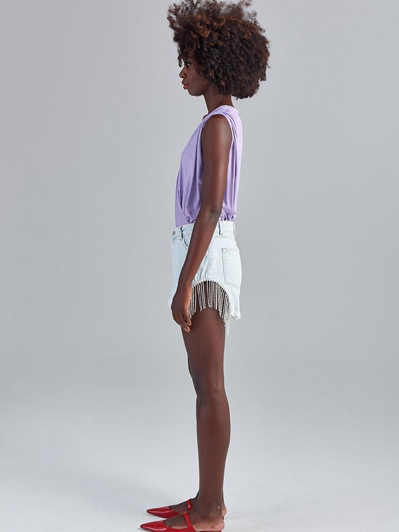 Anvelop Kesim Alttan Çıtçıtlı Body - Lila