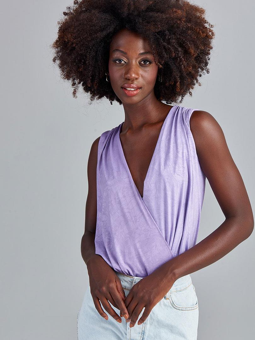 Anvelop Kesim Alttan Çıtçıtlı Body - Lila