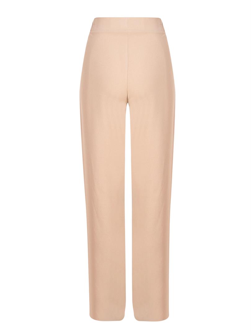 APHELANDRA Beli Lastikli Bol Paça Krep Pantolon - Bej