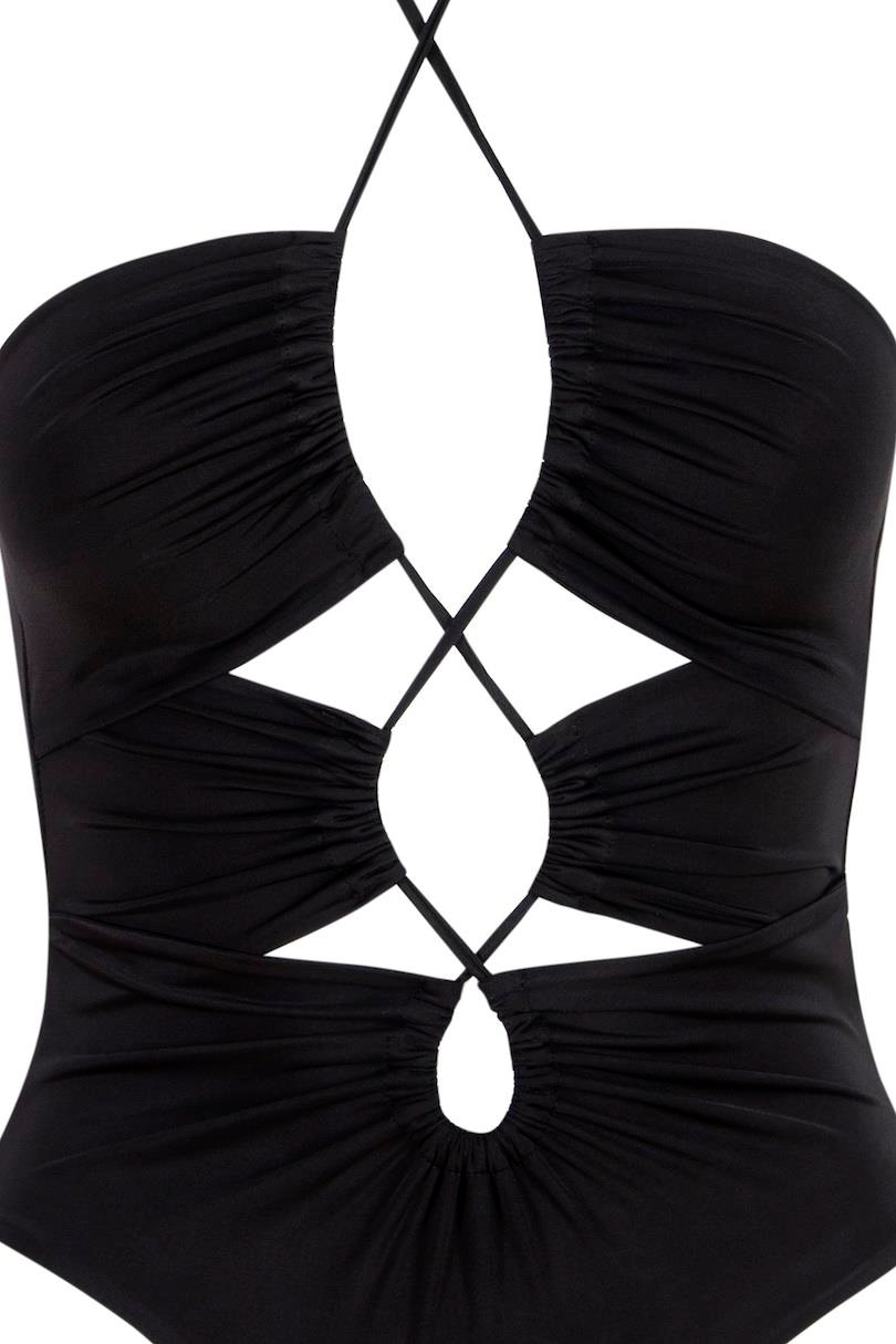 Askılı Dekolteli Body - Siyah