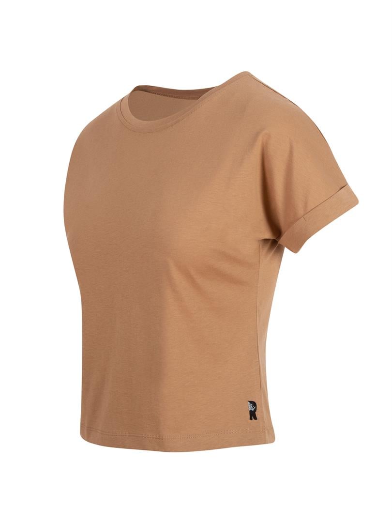 ATTACUS Bisiklet Yaka Basic Tişört - Camel