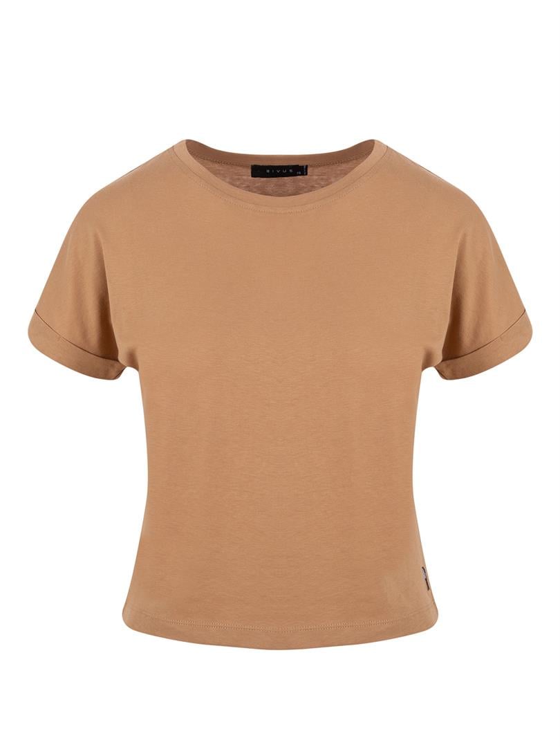 ATTACUS Bisiklet Yaka Basic Tişört - Camel