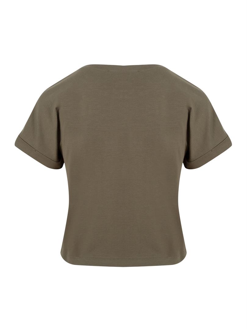 ATTACUS Bisiklet Yaka Basic Tişört - Koyu Gri Melanj
