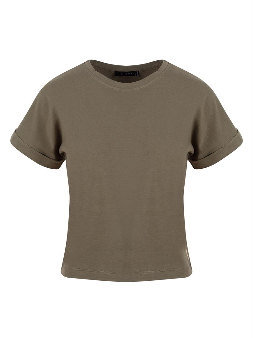 ATTACUS Bisiklet Yaka Basic Tişört - Koyu Gri Melanj